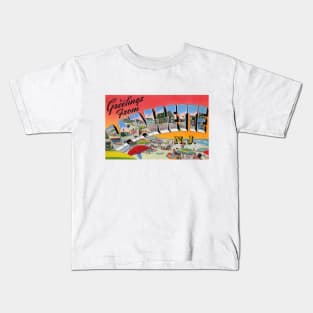 Greetings from Lavallette New Jersey, Vintage Large Letter Postcard Kids T-Shirt
